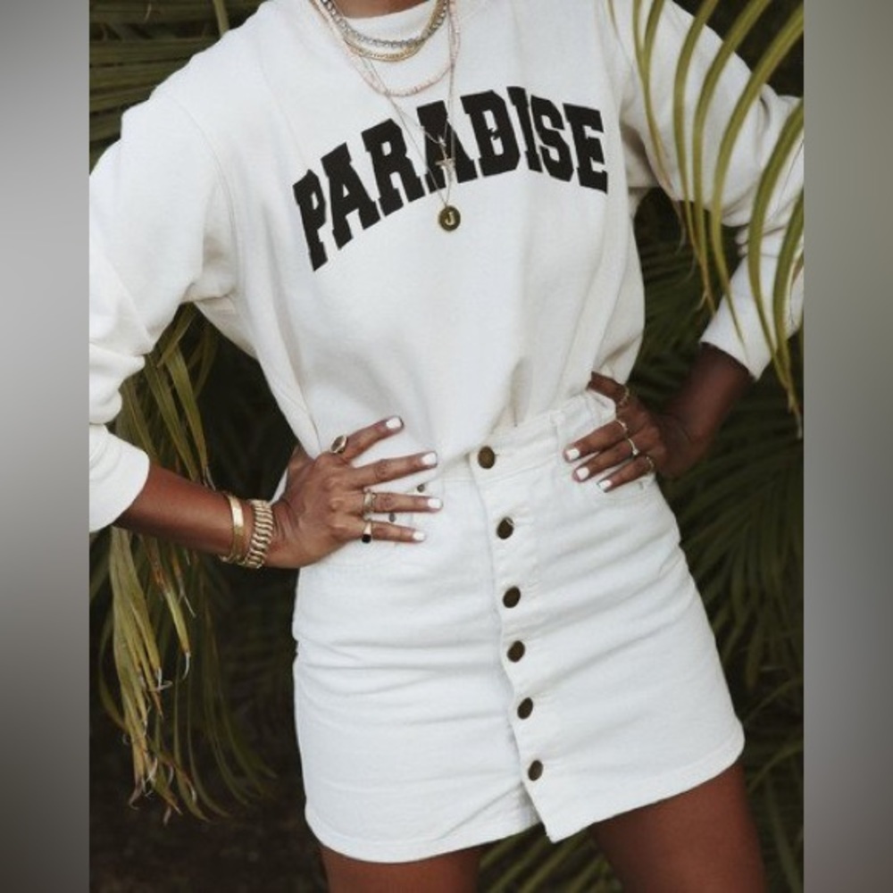 Billabong Good Life Denim Skirt White / Size 26